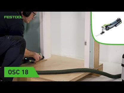 Festool VECTURO OSC 18 E-Basic Set Batería Oscilador 18 V Starlock Max (576592) Sin escobillas + Juego de accesorios de 7 piezas + Systainer - sin batería, sin cargador (sucesor de 574849)