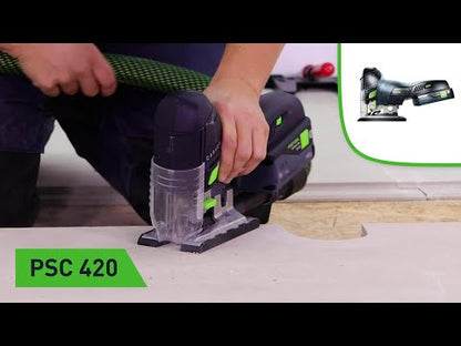 Festool CARVEX PSC 420 HPC 4.0 EBI-Plus sierra de calar pendular de batería 18 V (576525) 120 mm sin escobillas + 1x batería 4.0 Ah + cargador + systainer